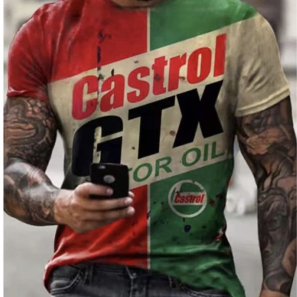 3/$25 Men's 3D Retro Printed Vintage Oil T-Shirt - Picture 1 of 1